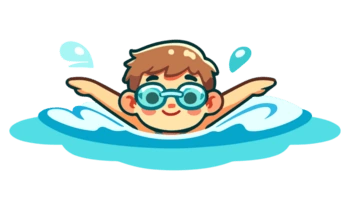 cute boy swimming cartoon icon character free png